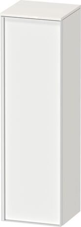 Semi-tall cabinet, VT1356R1822701W Hinge position: Right, Front: White Matt, Decor, Corpus: White High Gloss, Decor, Handle White aluminum