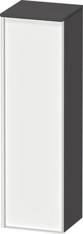 Semi-tall cabinet, VT1356R1849601W Hinge position: Right, Front: White Matt, Decor, Corpus: Graphite Matt, Decor, Handle White aluminum