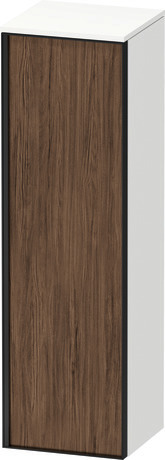 Semi-tall cabinet, VT1356R2118601G Hinge position: Right, Front: Walnut dark Matt, Decor, Corpus: White Matt, Decor, Handle Graphite Aluminium