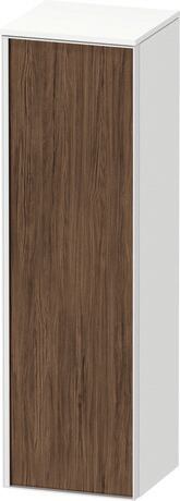 Semi-tall cabinet, VT1356R2118601W Hinge position: Right, Front: Walnut dark Matt, Decor, Corpus: White Matt, Decor, Handle White aluminum