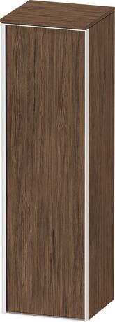 Semi-tall cabinet, VT1356R2121601W Hinge position: Right, Walnut dark Matt, Decor, Handle White aluminum
