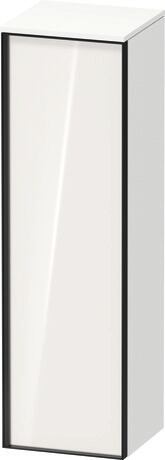 Semi-tall cabinet, VT1356R2218601G Hinge position: Right, Front: White High Gloss, Decor, Corpus: White Matt, Decor, Handle Graphite Aluminium