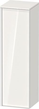 Semi-tall cabinet, VT1356R2222701W Hinge position: Right, White High Gloss, Decor, Handle White aluminum