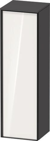 Semi-tall cabinet, VT1356R2249701G Hinge position: Right, Front: White High Gloss, Decor, Corpus: Graphite Matt, Decor, Handle Graphite Aluminium