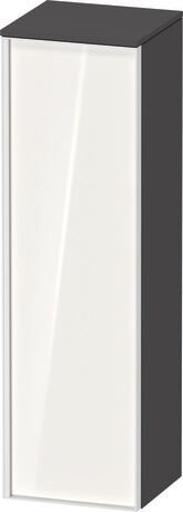 Semi-tall cabinet, VT1356R2249701W Hinge position: Right, Front: White High Gloss, Decor, Corpus: Graphite Matt, Decor, Handle White aluminum