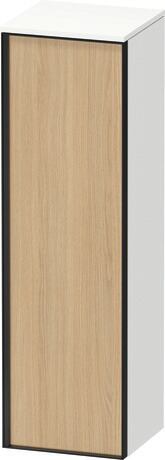 Semi-tall cabinet, VT1356R3018701G Hinge position: Right, Front: Natural oak Matt, Decor, Corpus: White Matt, Decor, Handle Graphite Aluminium