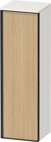 Semi-tall cabinet, VT1356R3022701G Hinge position: Right, Front: Natural oak Matt, Decor, Corpus: White High Gloss, Decor, Handle Graphite Aluminium