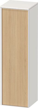 Semi-tall cabinet, VT1356R3022701W Hinge position: Right, Front: Natural oak Matt, Decor, Corpus: White High Gloss, Decor, Handle White aluminum