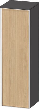Semi-tall cabinet, VT1356R3049701W Hinge position: Right, Front: Natural oak Matt, Decor, Corpus: Graphite Matt, Decor, Handle White aluminum