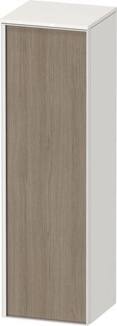 Semi-tall cabinet, VT1356R3522601W Hinge position: Right, Front: Oak terra Matt, Decor, Corpus: White High Gloss, Decor, Handle White aluminum
