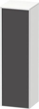Semi-tall cabinet, VT1356R4918701W Hinge position: Right, Front: Graphite Matt, Decor, Corpus: White Matt, Decor, Handle White aluminum