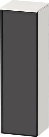 Semi-tall cabinet, VT1356R4922701G Hinge position: Right, Front: Graphite Matt, Decor, Corpus: White High Gloss, Decor, Handle Graphite Aluminium