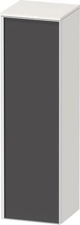 Semi-tall cabinet, VT1356R4922701W Hinge position: Right, Front: Graphite Matt, Decor, Corpus: White High Gloss, Decor, Handle White aluminum