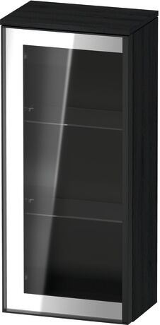 Semi-tall cabinet, VT1357L1616601G Hinge position: Left, Front: Parsol grey, Corpus: Black oak Matt, Decor, Handle Graphite Aluminium