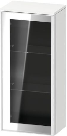 Semi-tall cabinet, VT1357L1818701W Hinge position: Left, Front: Parsol grey, Corpus: White Matt, Decor, Handle White aluminum