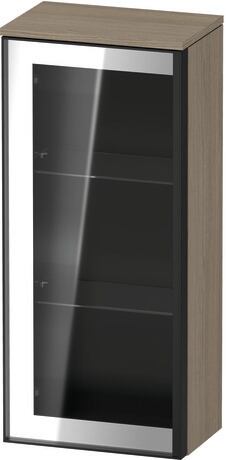 Semi-tall cabinet, VT1357L3535601G Hinge position: Left, Front: Parsol grey, Corpus: Oak terra Matt, Decor, Handle Graphite Aluminium