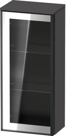 Semi-tall cabinet, VT1357L4949601G Hinge position: Left, Front: Parsol grey, Corpus: Graphite Matt, Decor, Handle Graphite Aluminium