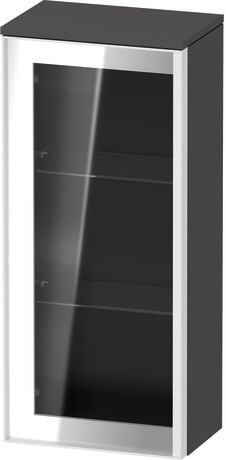 Semi-tall cabinet, VT1357L4949601W Hinge position: Left, Front: Parsol grey, Corpus: Graphite Matt, Decor, Handle White aluminum