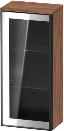 Semi-tall cabinet, VT1357L7979701G Hinge position: Left, Front: Parsol grey, Corpus: Walnut Matt, Decor, Handle Graphite Aluminium