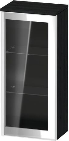 Semi-tall cabinet, VT1357R1616701W Hinge position: Right, Front: Parsol grey, Corpus: Black oak Matt, Decor, Handle White aluminum