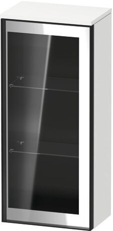 Semi-tall cabinet, VT1357R1818601G Hinge position: Right, Front: Parsol grey, Corpus: White Matt, Decor, Handle Graphite Aluminium