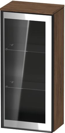Semi-tall cabinet, VT1357R2121601G Hinge position: Right, Front: Parsol grey, Corpus: Walnut dark Matt, Decor, Handle Graphite Aluminium