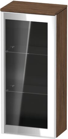 Semi-tall cabinet, VT1357R2121601W Hinge position: Right, Front: Parsol grey, Corpus: Walnut dark Matt, Decor, Handle White aluminum