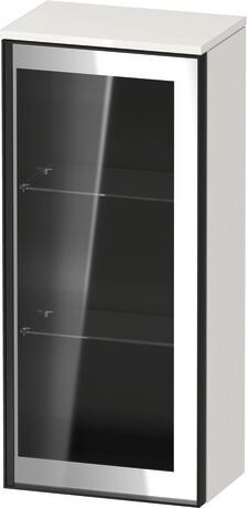 Semi-tall cabinet, VT1357R2222701G Hinge position: Right, Front: Parsol grey, Corpus: White High Gloss, Decor, Handle Graphite Aluminium