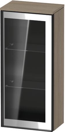 Semi-tall cabinet, VT1357R3535701G Hinge position: Right, Front: Parsol grey, Corpus: Oak terra Matt, Decor, Handle Graphite Aluminium