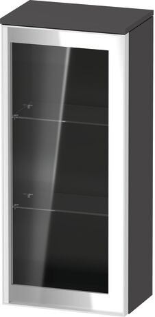 Semi-tall cabinet, VT1357R4949601W Hinge position: Right, Front: Parsol grey, Corpus: Graphite Matt, Decor, Handle White aluminum