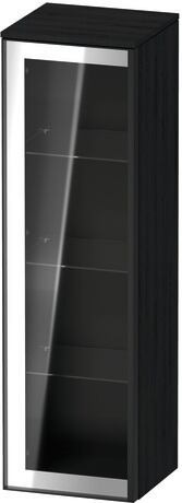 Semi-tall cabinet, VT1358L1616601G Hinge position: Left, Front: Parsol grey, Corpus: Black oak Matt, Decor, Handle Graphite Aluminium