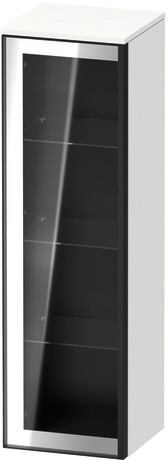Semi-tall cabinet, VT1358L1818601G Hinge position: Left, Front: Parsol grey, Corpus: White Matt, Decor, Handle Graphite Aluminium