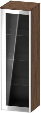 Semi-tall cabinet, VT1358L2121601W Hinge position: Left, Front: Parsol grey, Corpus: Walnut dark Matt, Decor, Handle White aluminum