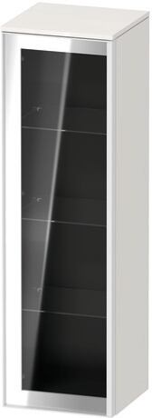 Semi-tall cabinet, VT1358L2222701W Hinge position: Left, Front: Parsol grey, Corpus: White High Gloss, Decor, Handle White aluminum
