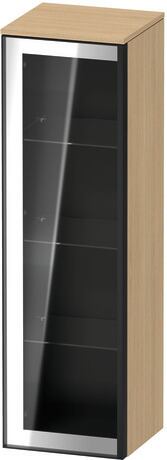 Semi-tall cabinet, VT1358L3030601G Hinge position: Left, Front: Parsol grey, Corpus: Natural oak Matt, Decor, Handle Graphite Aluminium