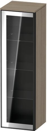 Semi-tall cabinet, VT1358L3535601G Hinge position: Left, Front: Parsol grey, Corpus: Oak terra Matt, Decor, Handle Graphite Aluminium