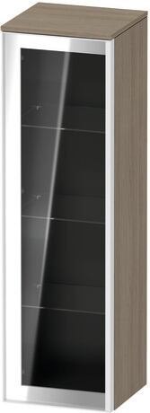 Semi-tall cabinet, VT1358L3535701W Hinge position: Left, Front: Parsol grey, Corpus: Oak terra Matt, Decor, Handle White aluminum