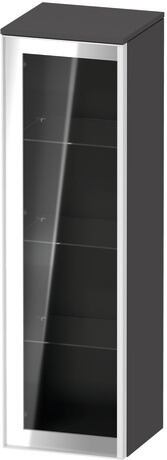 Semi-tall cabinet, VT1358L4949701W Hinge position: Left, Front: Parsol grey, Corpus: Graphite Matt, Decor, Handle White aluminum