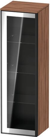 Semi-tall cabinet, VT1358L7979601G Hinge position: Left, Front: Parsol grey, Corpus: Walnut Matt, Decor, Handle Graphite Aluminium