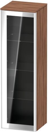 Semi-tall cabinet, VT1358L7979701W Hinge position: Left, Front: Parsol grey, Corpus: Walnut Matt, Decor, Handle White aluminum