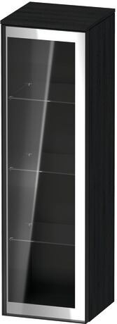 Semi-tall cabinet, VT1358R1616701G Hinge position: Right, Front: Parsol grey, Corpus: Black oak Matt, Decor, Handle Graphite Aluminium