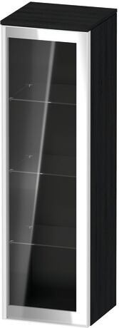 Semi-tall cabinet, VT1358R1616701W Hinge position: Right, Front: Parsol grey, Corpus: Black oak Matt, Decor, Handle White aluminum