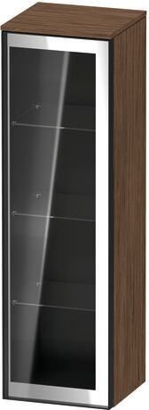 Semi-tall cabinet, VT1358R2121701G Hinge position: Right, Front: Parsol grey, Corpus: Walnut dark Matt, Decor, Handle Graphite Aluminium