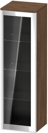 Semi-tall cabinet, VT1358R2121701W Hinge position: Right, Front: Parsol grey, Corpus: Walnut dark Matt, Decor, Handle White aluminum