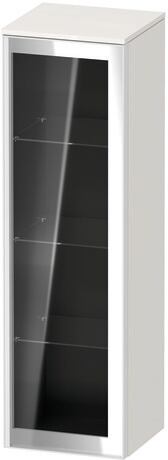 Semi-tall cabinet, VT1358R2222701W Hinge position: Right, Front: Parsol grey, Corpus: White High Gloss, Decor, Handle White aluminum