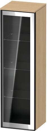 Semi-tall cabinet, VT1358R3030701G Hinge position: Right, Front: Parsol grey, Corpus: Natural oak Matt, Decor, Handle Graphite Aluminium