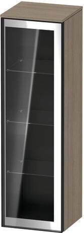 Semi-tall cabinet, VT1358R3535601G Hinge position: Right, Front: Parsol grey, Corpus: Oak terra Matt, Decor, Handle Graphite Aluminium