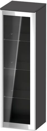 Semi-tall cabinet, VT1358R4949601W Hinge position: Right, Front: Parsol grey, Corpus: Graphite Matt, Decor, Handle White aluminum