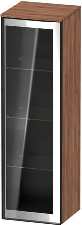 Semi-tall cabinet, VT1358R7979601G Hinge position: Right, Front: Parsol grey, Corpus: Walnut Matt, Decor, Handle Graphite Aluminium