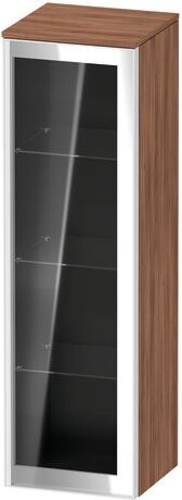Semi-tall cabinet, VT1358R7979701W Hinge position: Right, Front: Parsol grey, Corpus: Walnut Matt, Decor, Handle White aluminum